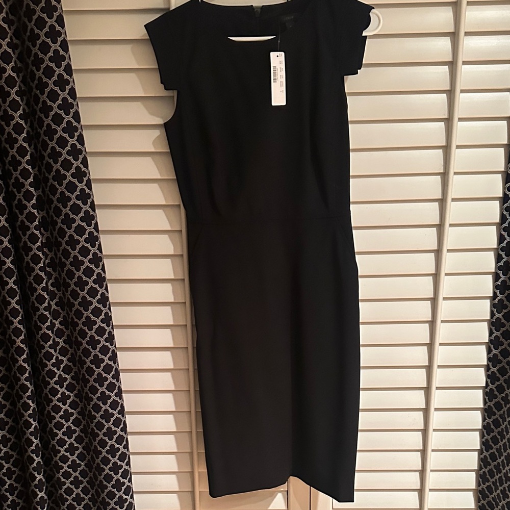 J. Crew Classic Black Midi Dress